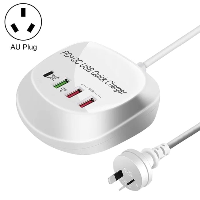 4-Port PD+QC3.0 Charger 40W with AU AC Adapter - SuperSaverAU - view 1