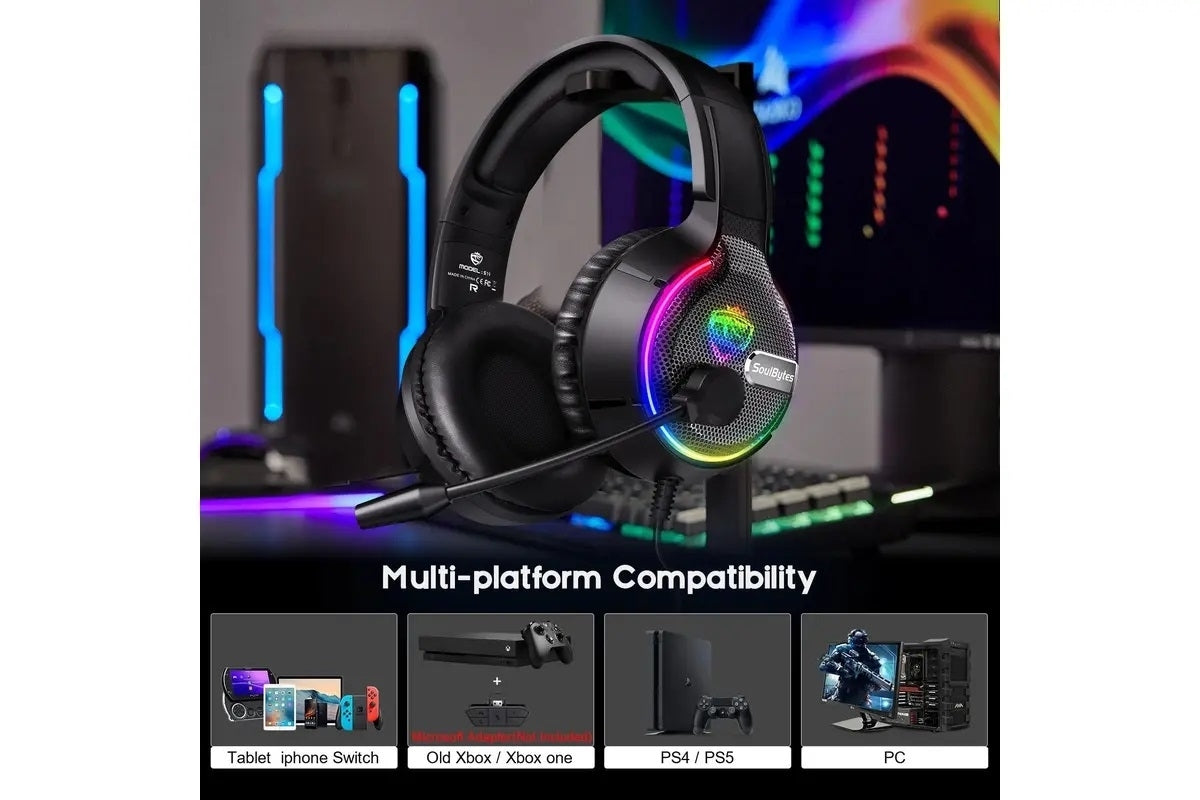 SoulBytes S19 RGB Gaming Headphones - SuperSaverAU - view 2