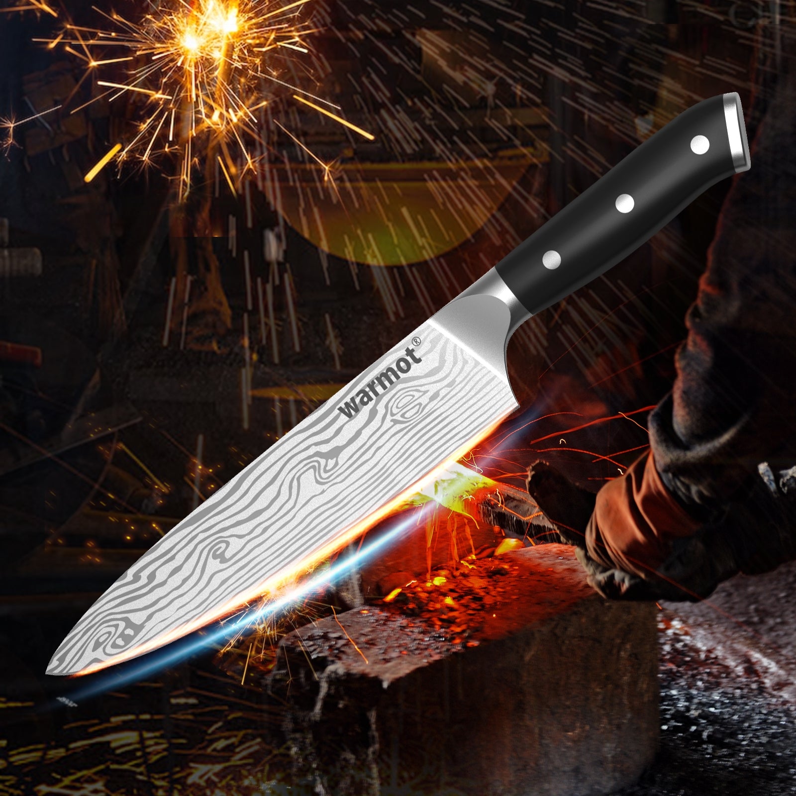 Warmot 7-Piece Kitchen Knife Set, High Carbon Stainless Steel, Ergonomic Handles - SuperSaverAU - view 2