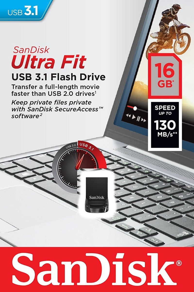 SANDISK 16GB CZ430 ULTRA FIT USB 3.1 (SDCZ430-016G) - SuperSaverAU - view 5