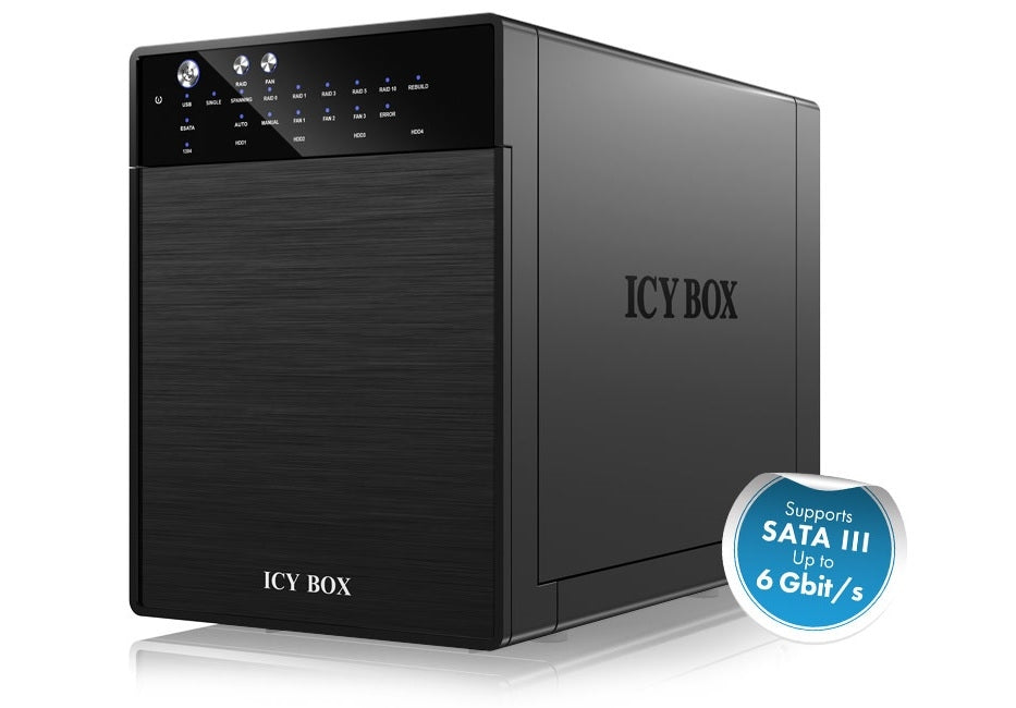ICY BOX External 4 bay RAID System for 3.5" SATA I / II / III hard disks with USB 3.0 and eSATA (IB-RD3640SU3) - SuperSaverAU - view 1
