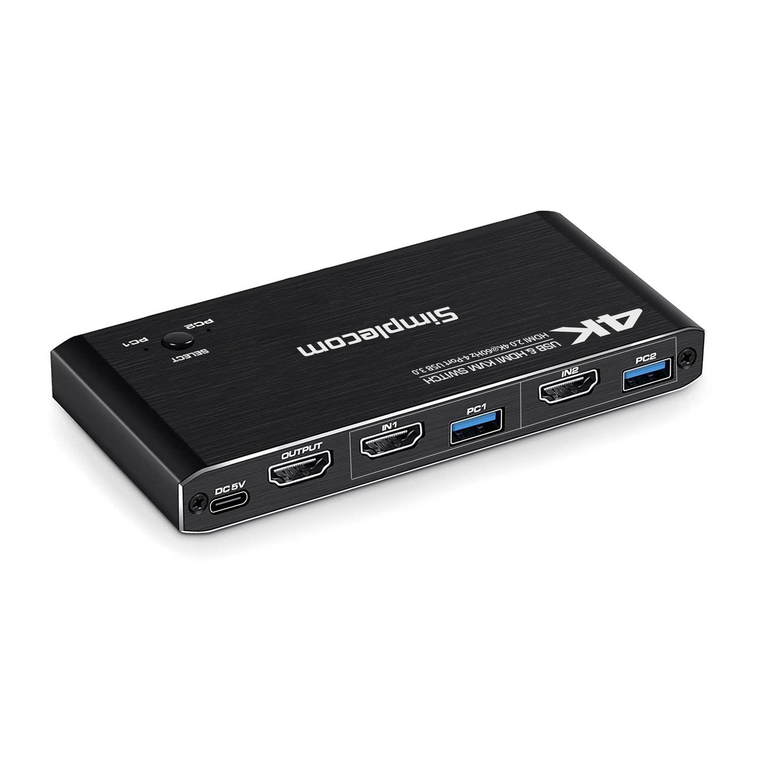 Simplecom HDMI KVM Switch 2-Port 4K@60Hz with 4-Port USB 3.0 Hub 5Gbps - SuperSaverAU - view 3