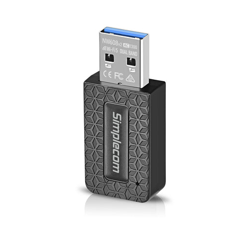 Simplecom NW608v2 WiFi 5 AC1300 Dual-Band USB 3.0 Wireless Adapter - SuperSaverAU - view 1