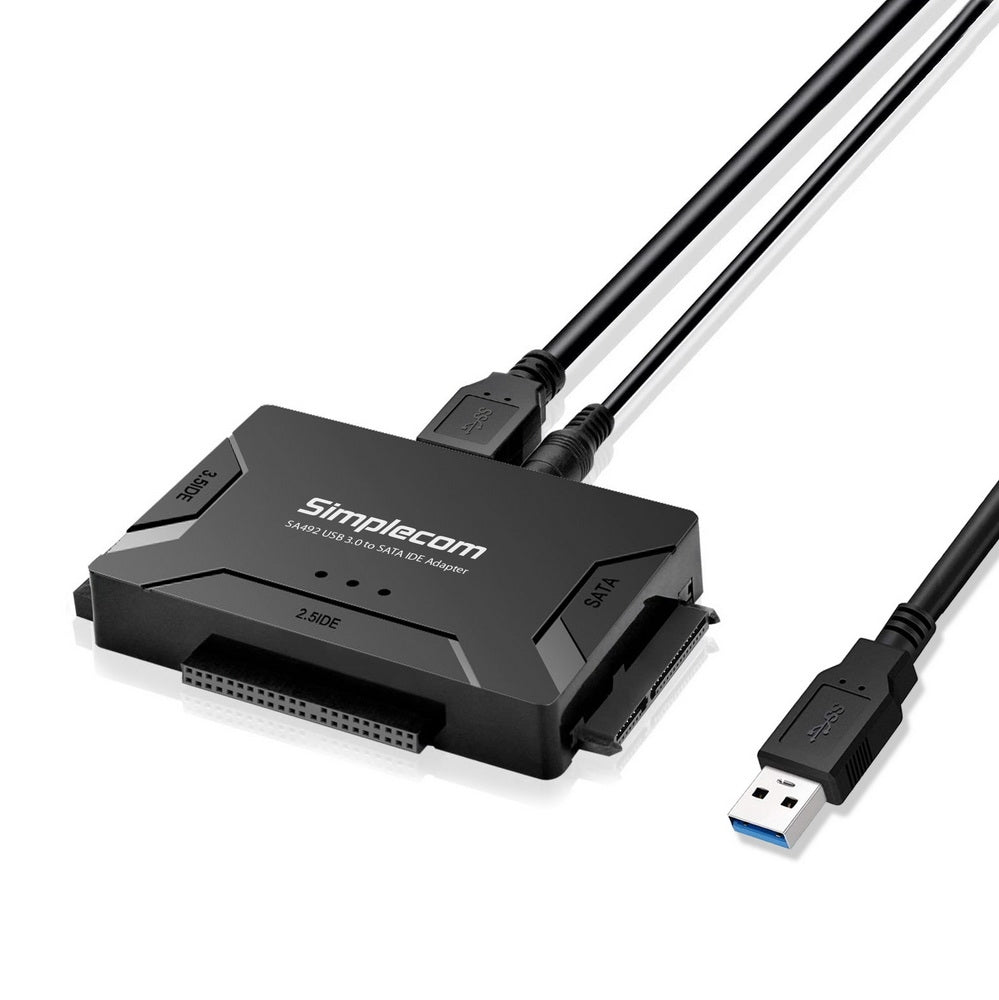 Simplecom SA492 USB 3.0 to 2.5/3.5/5.25 inch SATA IDE Adapter with Power Supply - SuperSaverAU - view 1
