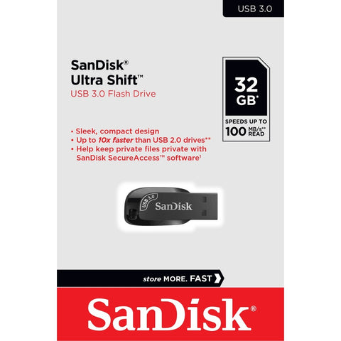 SanDisk 32GB Ultra Shift USB 3.0 Flash Drive SDCZ410-032G-G46 - SuperSaverAU - view 1