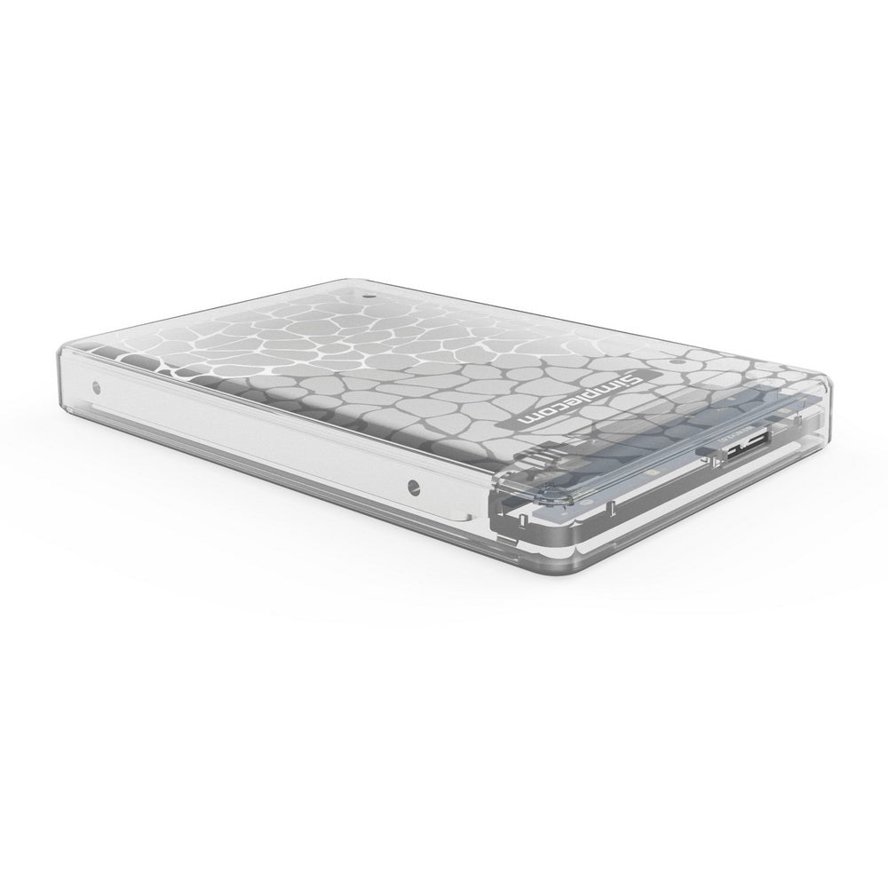 Simplecom SE101 Compact Tool-Free 2.5'' SATA to USB 3.0 HDD/SSD Enclosure Transparent Clear - SuperSaverAU - view 2