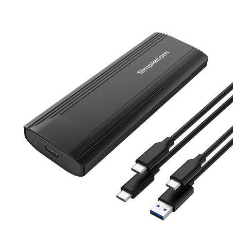 Simplecom M.2 SSD USB-C Enclosure, NVMe/SATA, Tool-Free, 10Gbps, Aluminium, Portable - SuperSaverAU - view 1