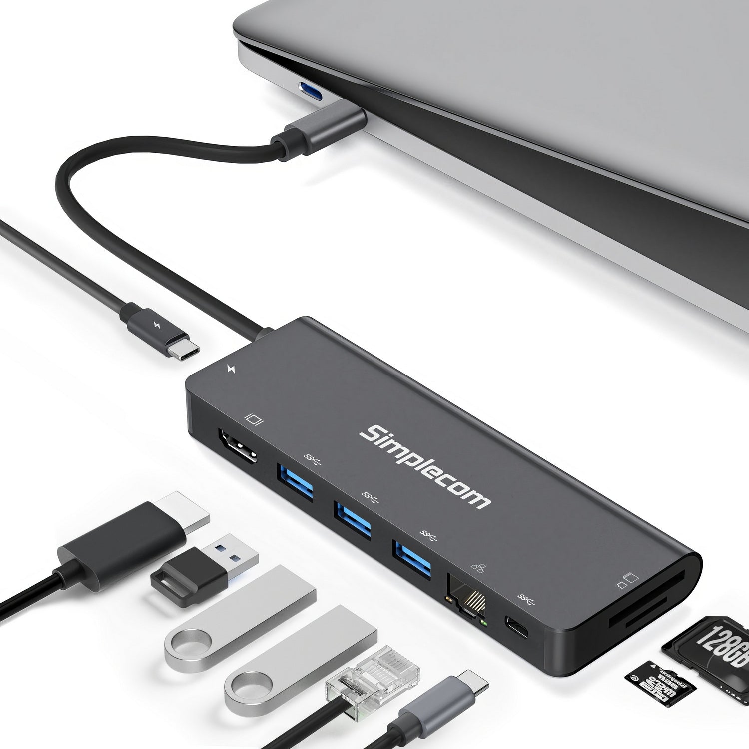 Simplecom CHT590 USB-C SuperSpeed 9-in-1 Multiport Docking Station HDMI 2.0 - SuperSaverAU - view 3