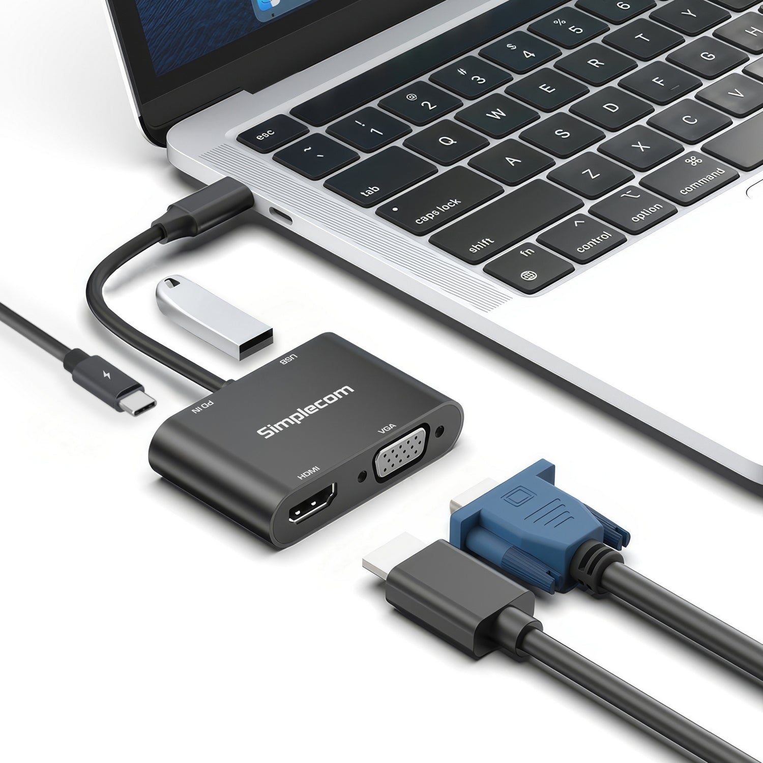 Simplecom DA440 4-in-1 USB-C Multiport Adapter with Power Delivery USB 3.0 VGA HDMI - SuperSaverAU - view 4