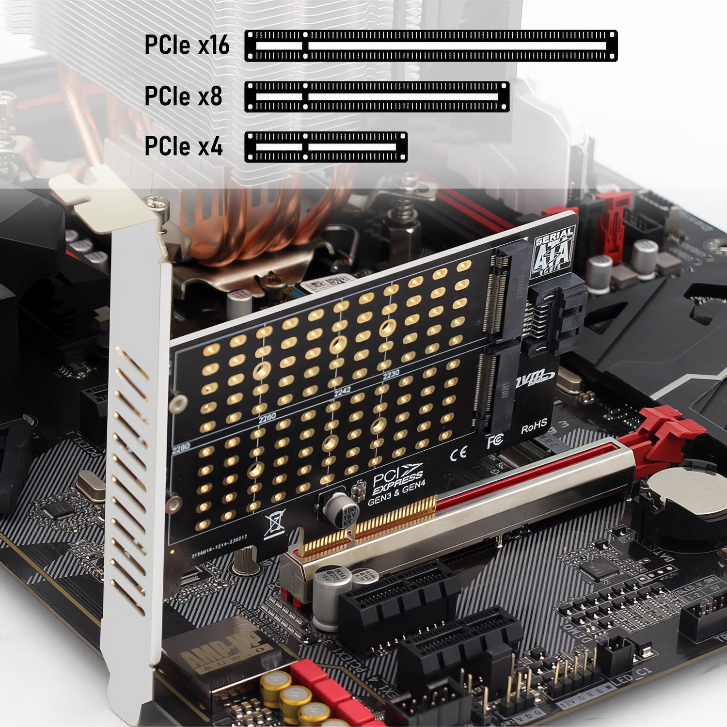 Simplecom EC412v2 NVMe and SATA M.2 SSD to PCIe x4 Expansion Card - SuperSaverAU - view 4