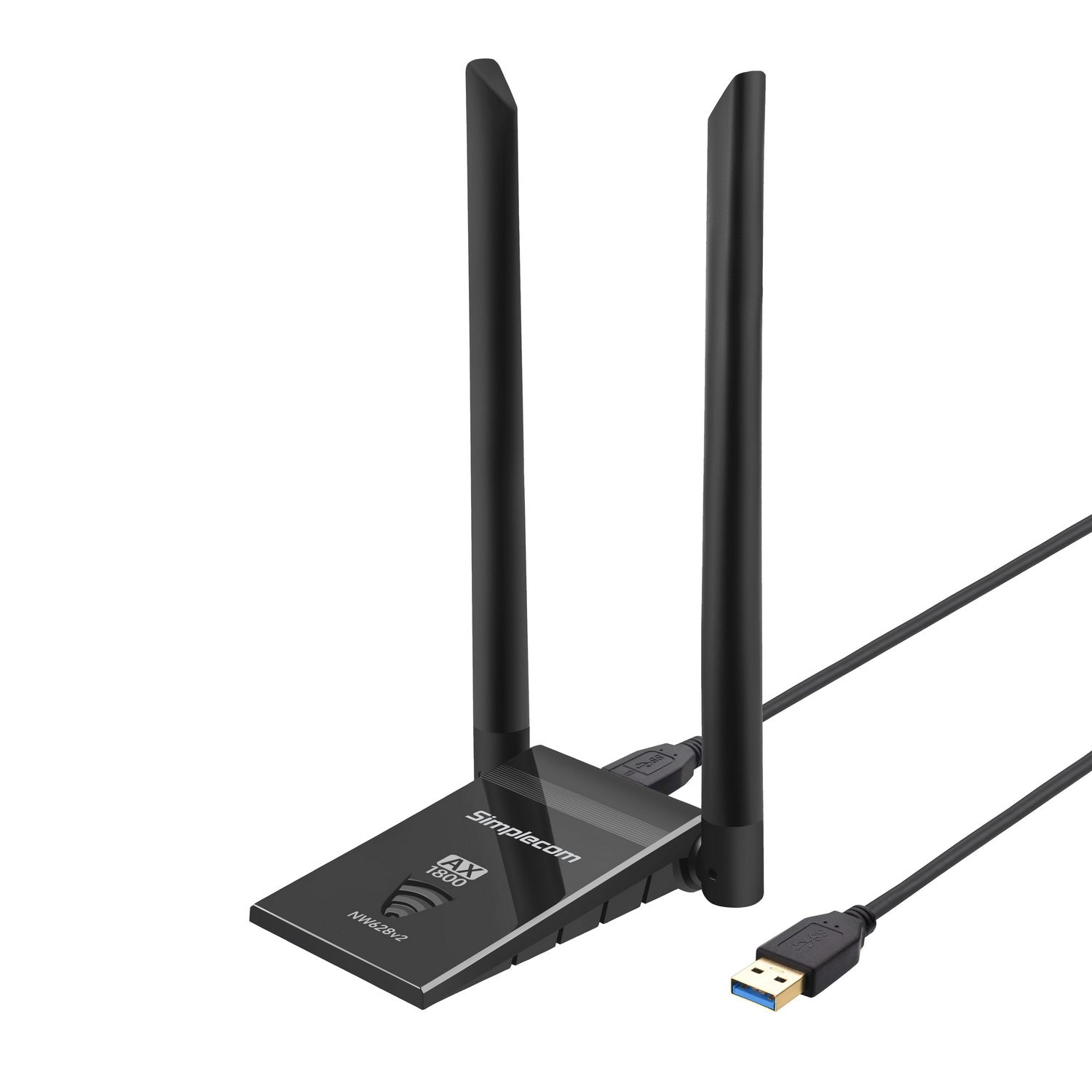 Simplecom NW628v2 AX1800 Dual Band WiFi 6 USB Adapter with 2x 5dBi High Gain Antennas - SuperSaverAU - view 1