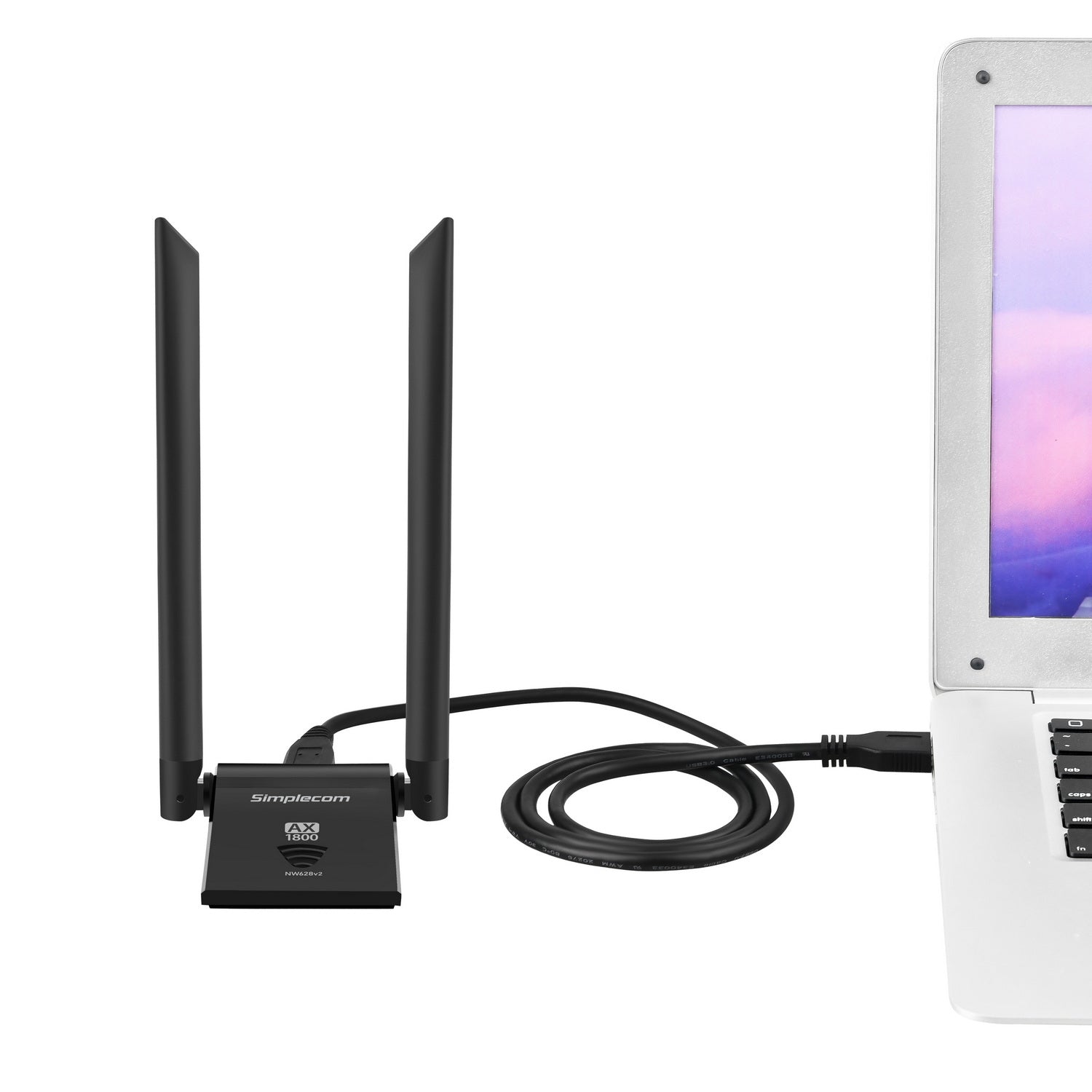 Simplecom NW628v2 AX1800 Dual Band WiFi 6 USB Adapter with 2x 5dBi High Gain Antennas - SuperSaverAU - view 5