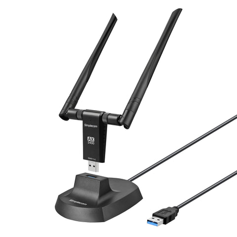 Simplecom NW811v3 AX5400 Tri-Band WiFi 6E USB Adapter with 2x 5dBi High Gain Antennas - SuperSaverAU - view 1