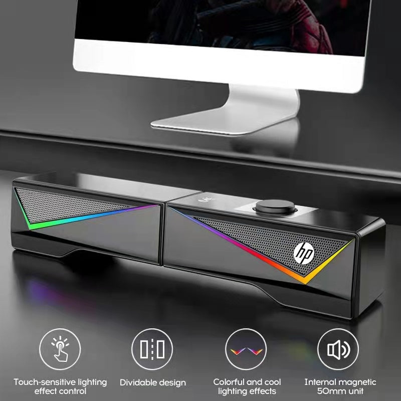 HP DHE-6005 Wired RGB Gaming Soundbar Speaker