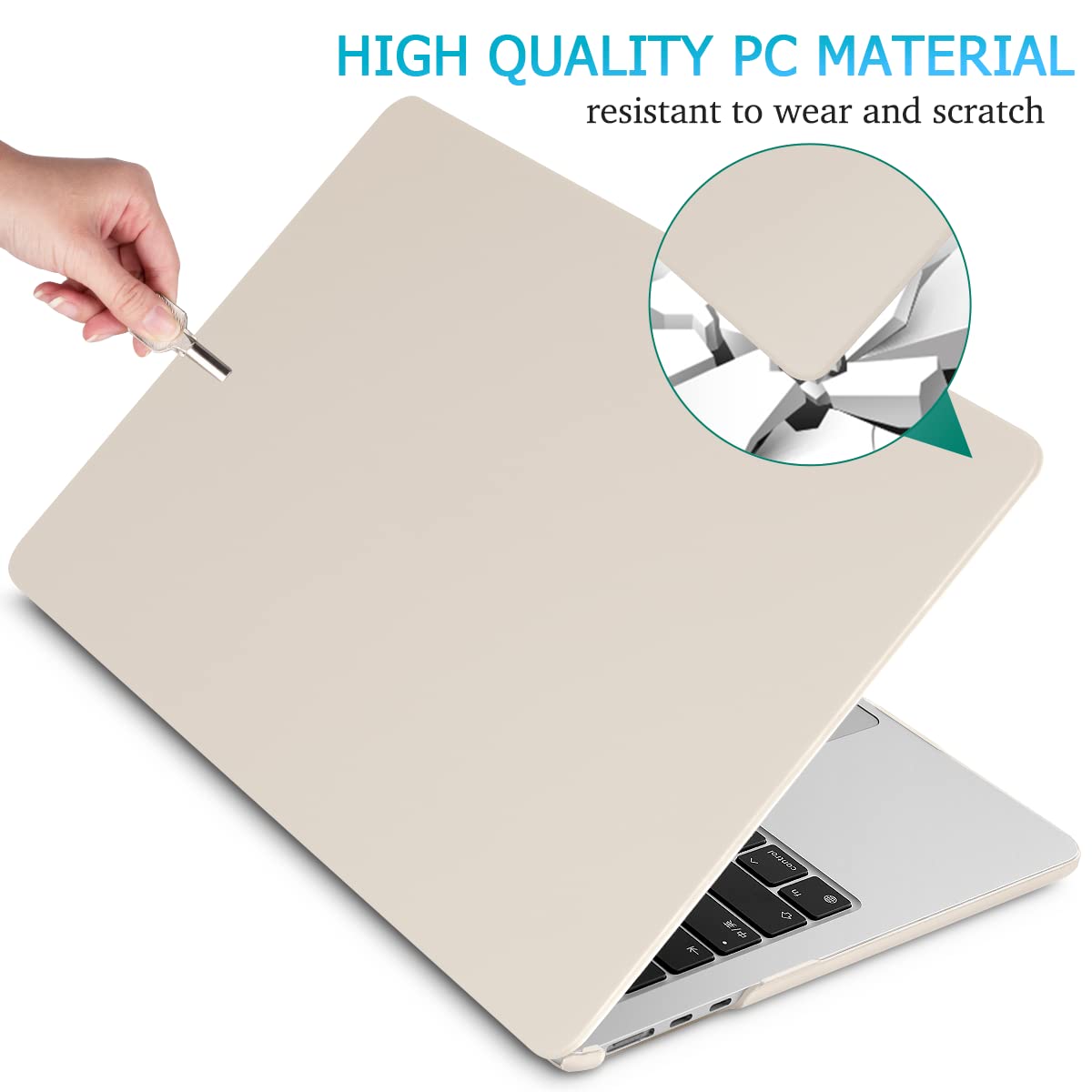 Premium Grey MacBook Air 15 A2941 M2 Hard Shell Case with Keyboard Cover