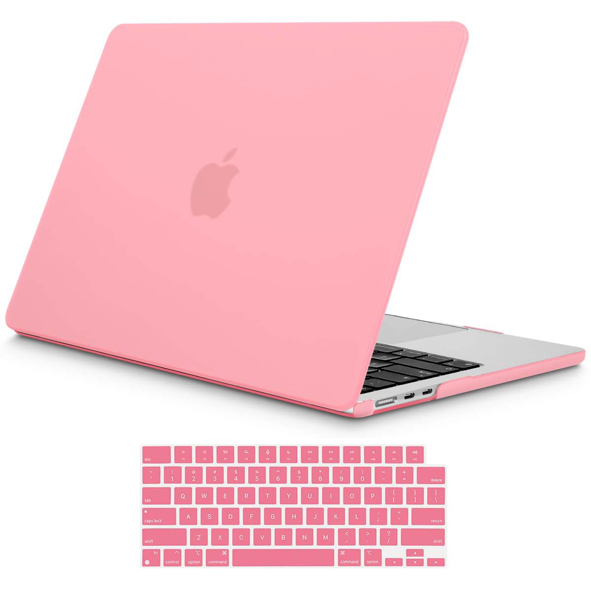 15 inch Air 2023 MacBook Air Matte Case A2941 M2 Chip Hard Shell Case Keyboard Cover Pink - SuperSaverAU - view 1