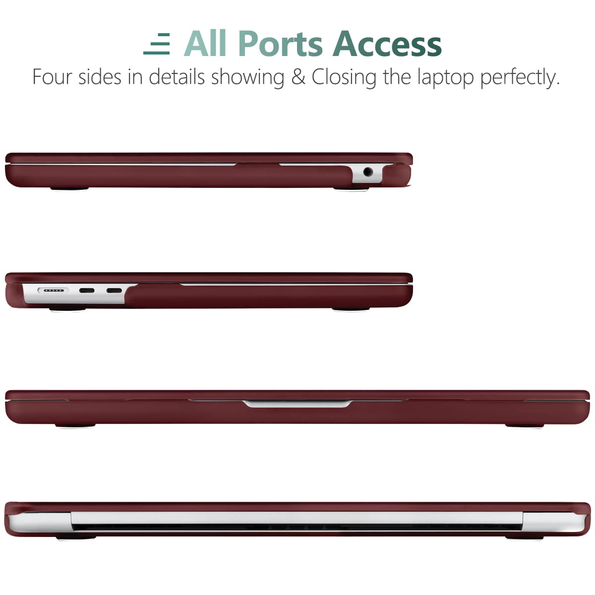 Premium Wine Red MacBook Air 15 A2941 M2 Hard Shell Case with Keyboard Cover