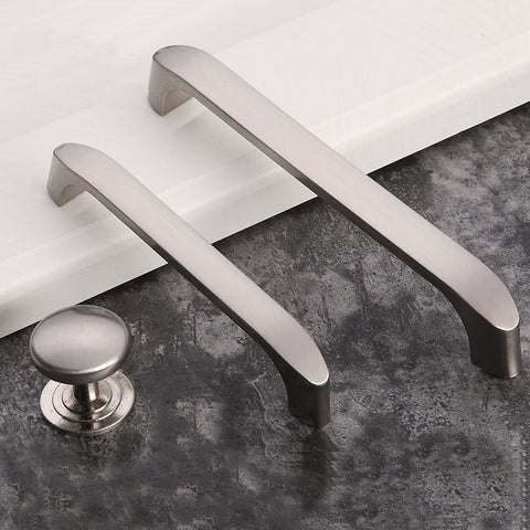 Brushed ZINC 128MM Modern European Kitchen Cabinet Handle Pull - Black - SuperSaverAU - view 1