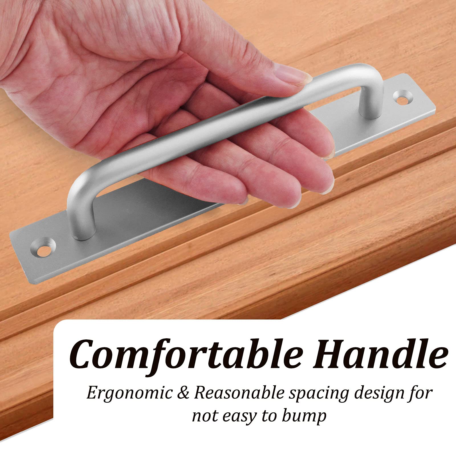 Barn Door Handle 212mm Black Matte Alloy, Rustproof, Easy Installation - SuperSaverAU - view 3
