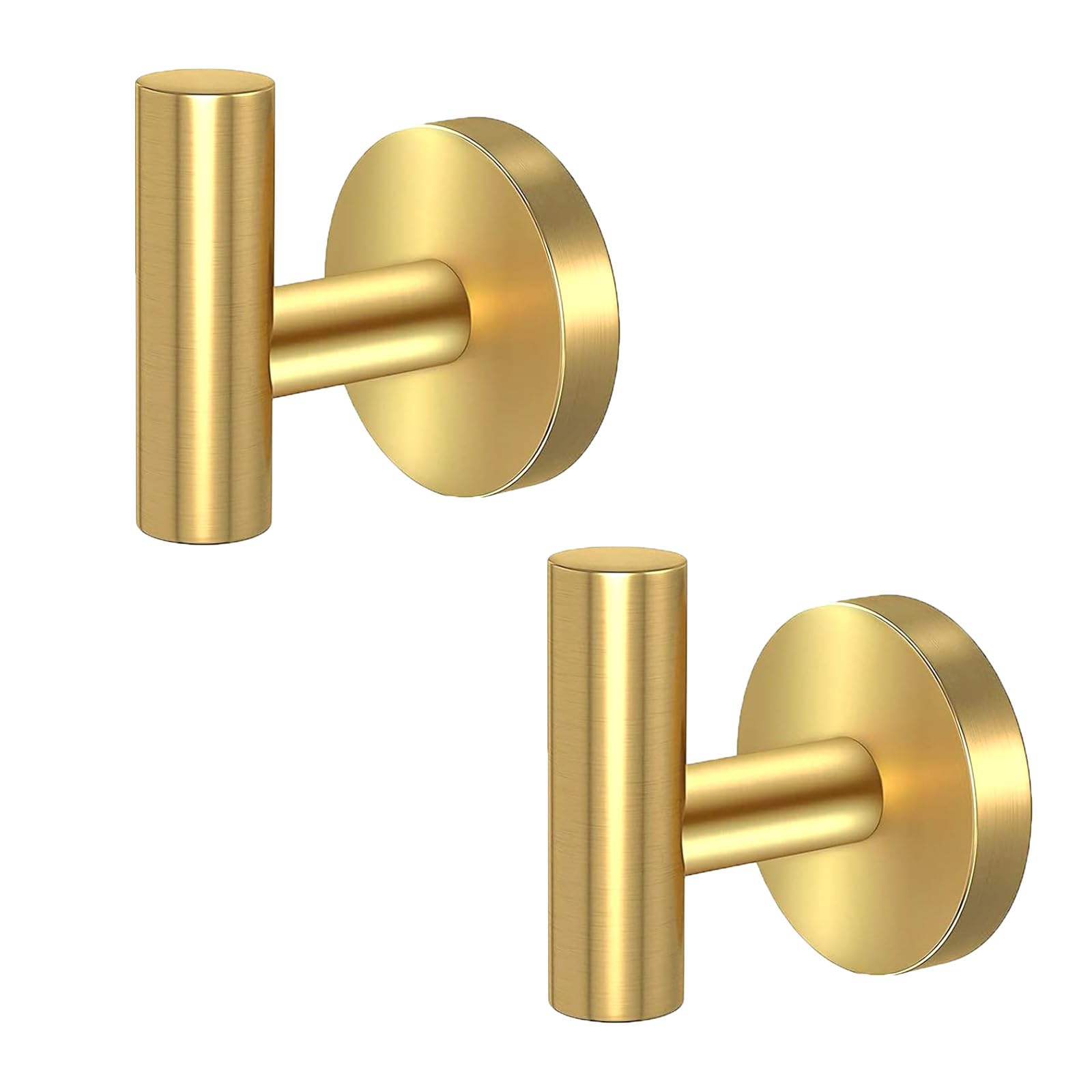 Gold Stainless Steel Wall Mount Towel Hooks - 2 Pcs by Premium - SuperSaverAU - view 1