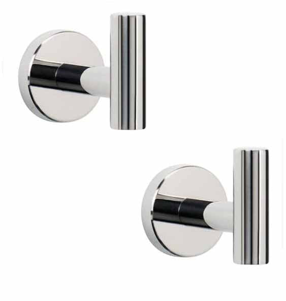 Polished Chrome 2 Pcs Wall Mount Towel Hooks, Rustproof, Easy Install, Modern Design - SuperSaverAU - view 1