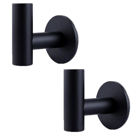 Premium Black 2 Pack Self Adhesive 304 Stainless Steel Towel Hooks
