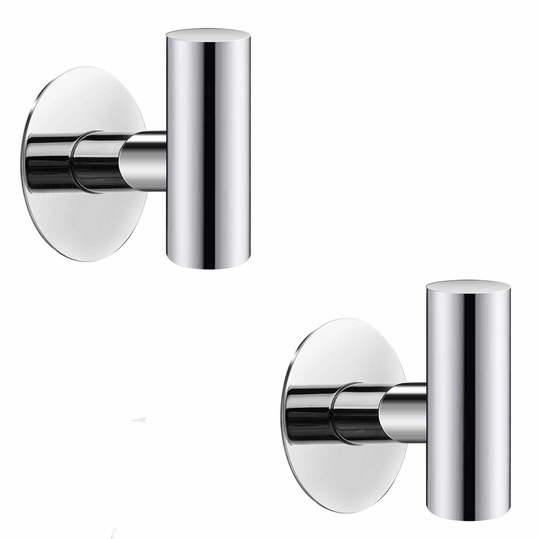 Premium Polished Chrome 2 Pack Self Adhesive 304 Stainless Steel Towel Hooks