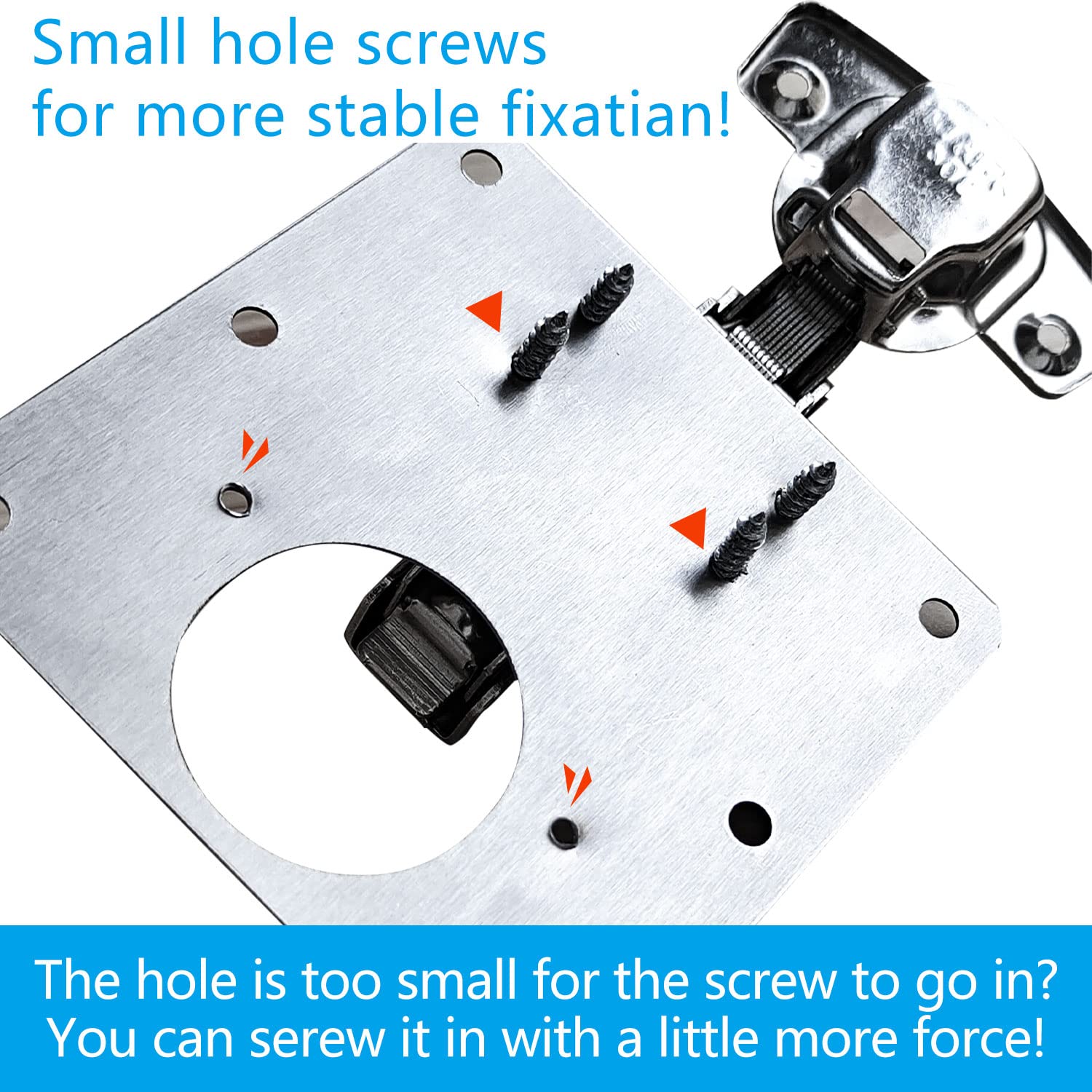 Premium 4 Pack Cabinet Hinge Repair Plate Brackets with Screws