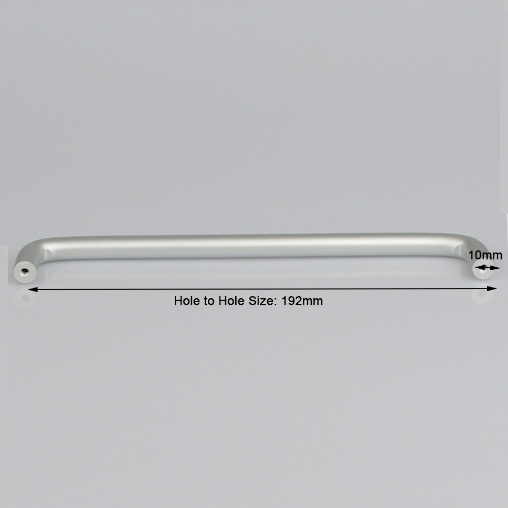 Aluminium Kitchen Cabinet Handles 192mm, Modern Stainless Steel Pull, Silver - SuperSaverAU - view 2