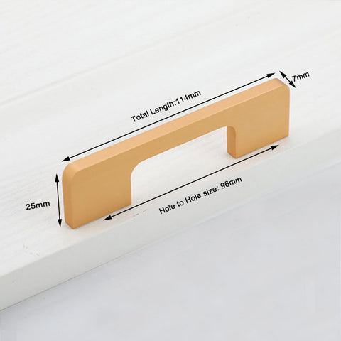 Gold Slim Design Kitchen Cabinet Handle Pull, 96MM, Modern European Style - SuperSaverAU - view 1