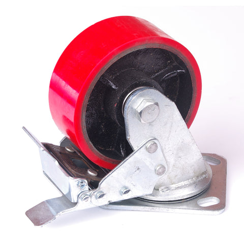 Premium 5 Inch Industrial Swivel Caster Wheel with Brake 500kg Capacity