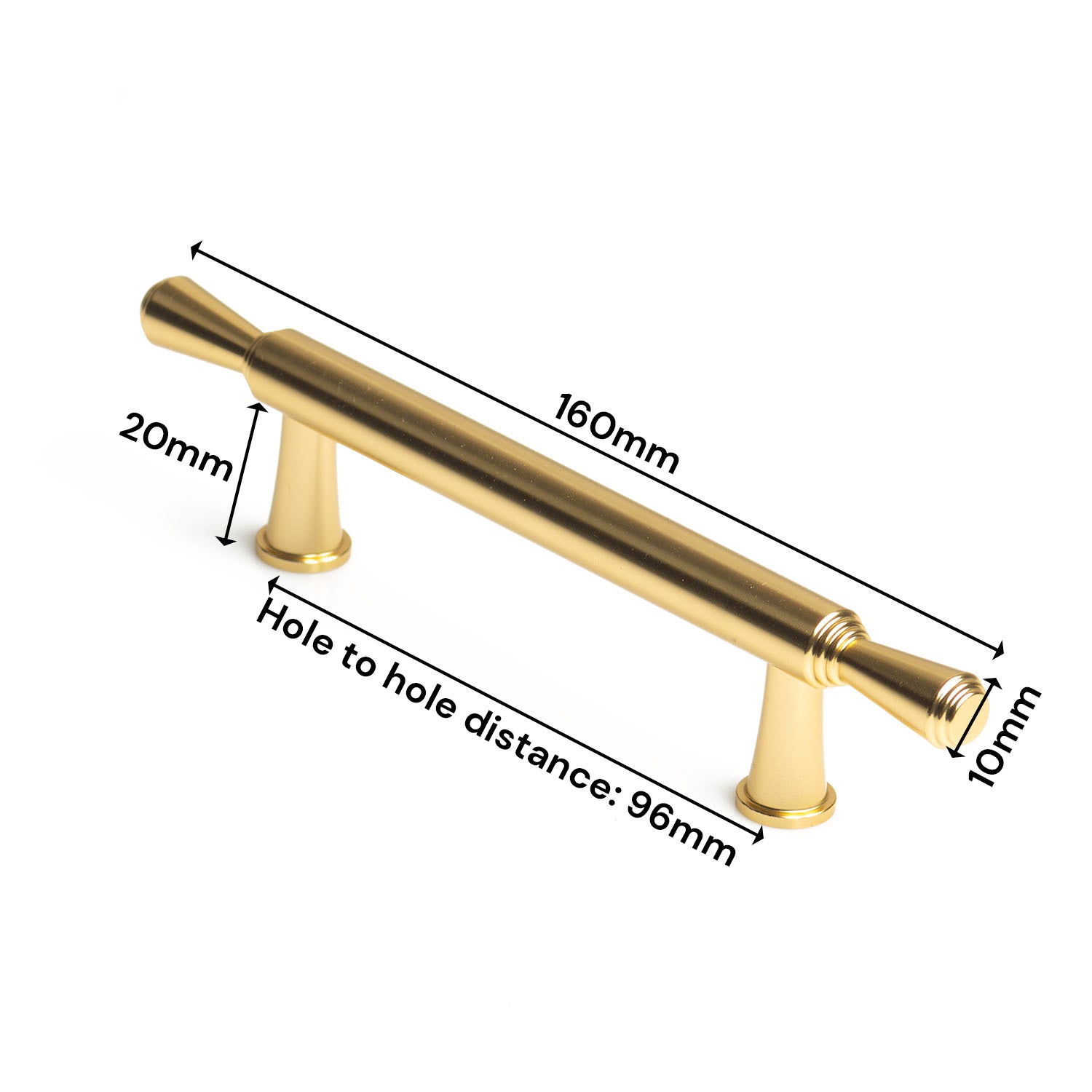Gold Zinc Kitchen Cabinet Handle Pull 96mm, Modern European Style, Sleek Design - SuperSaverAU - view 2