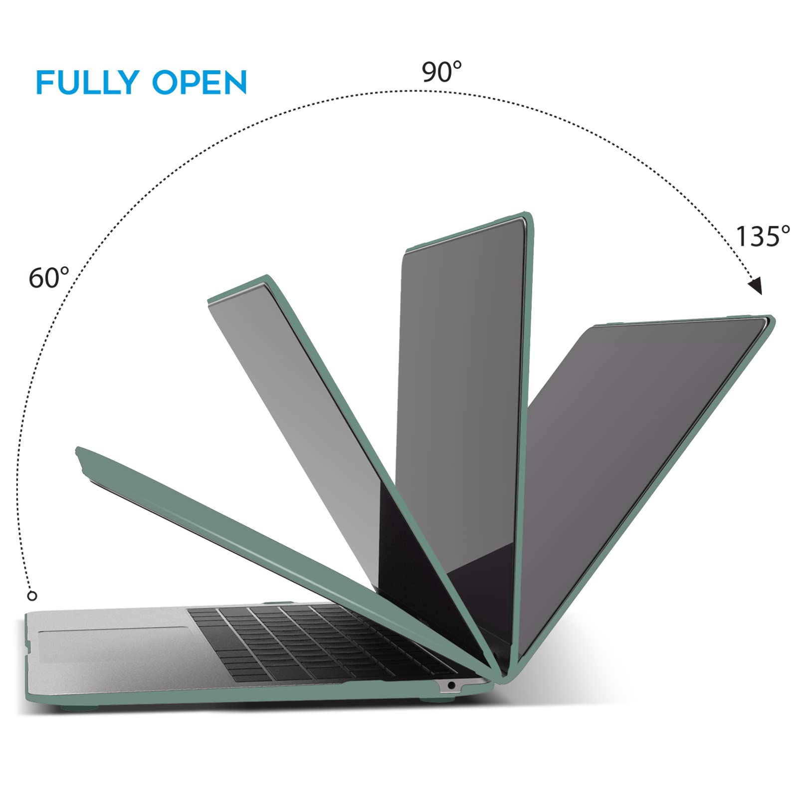 Premium Dark Green MacBook Air 13 Hard Shell Case with Keyboard Cover A1932 A2179 A2337