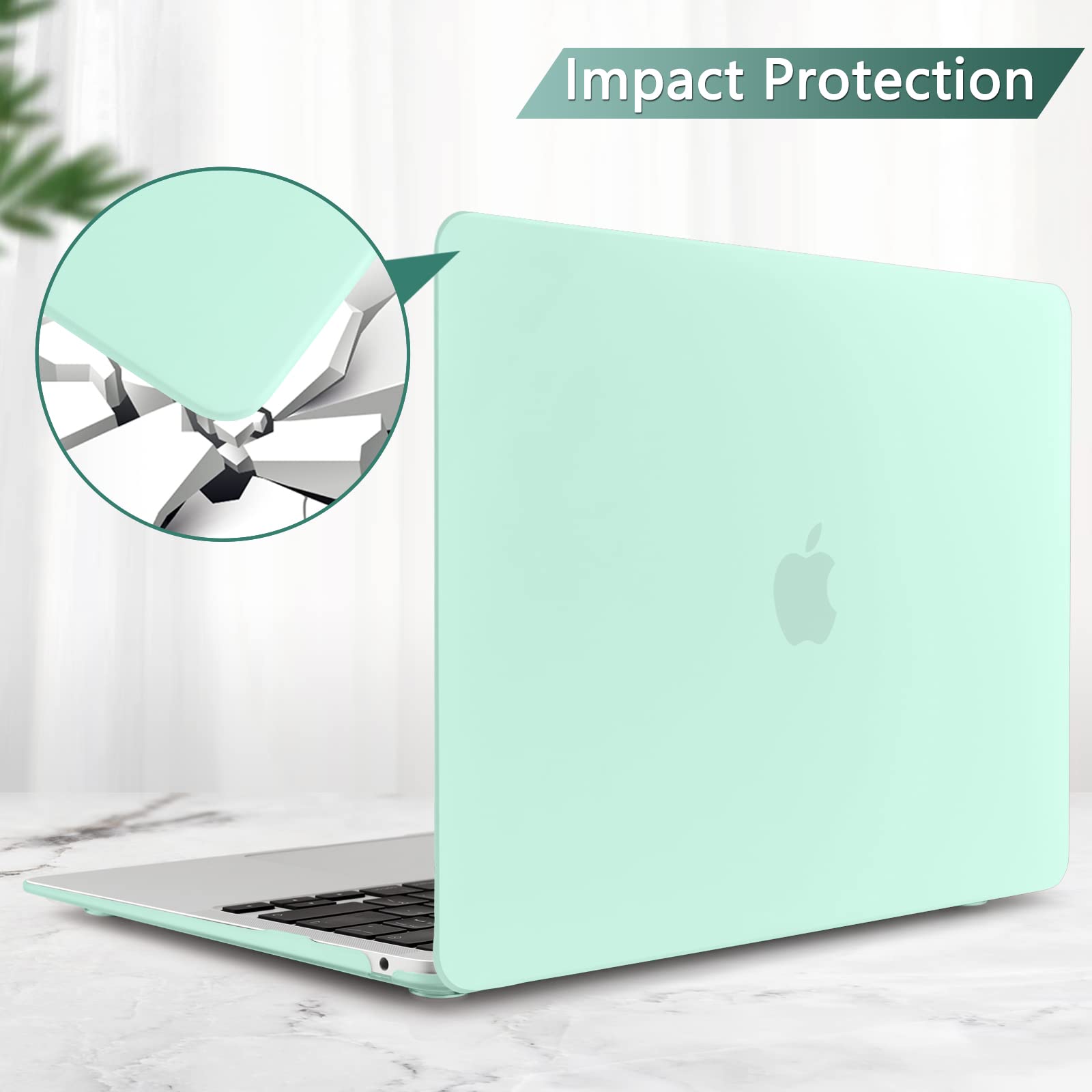 Premium Green MacBook Air 13 Hard Shell Case with Keyboard Cover A1932 A2179 A2337