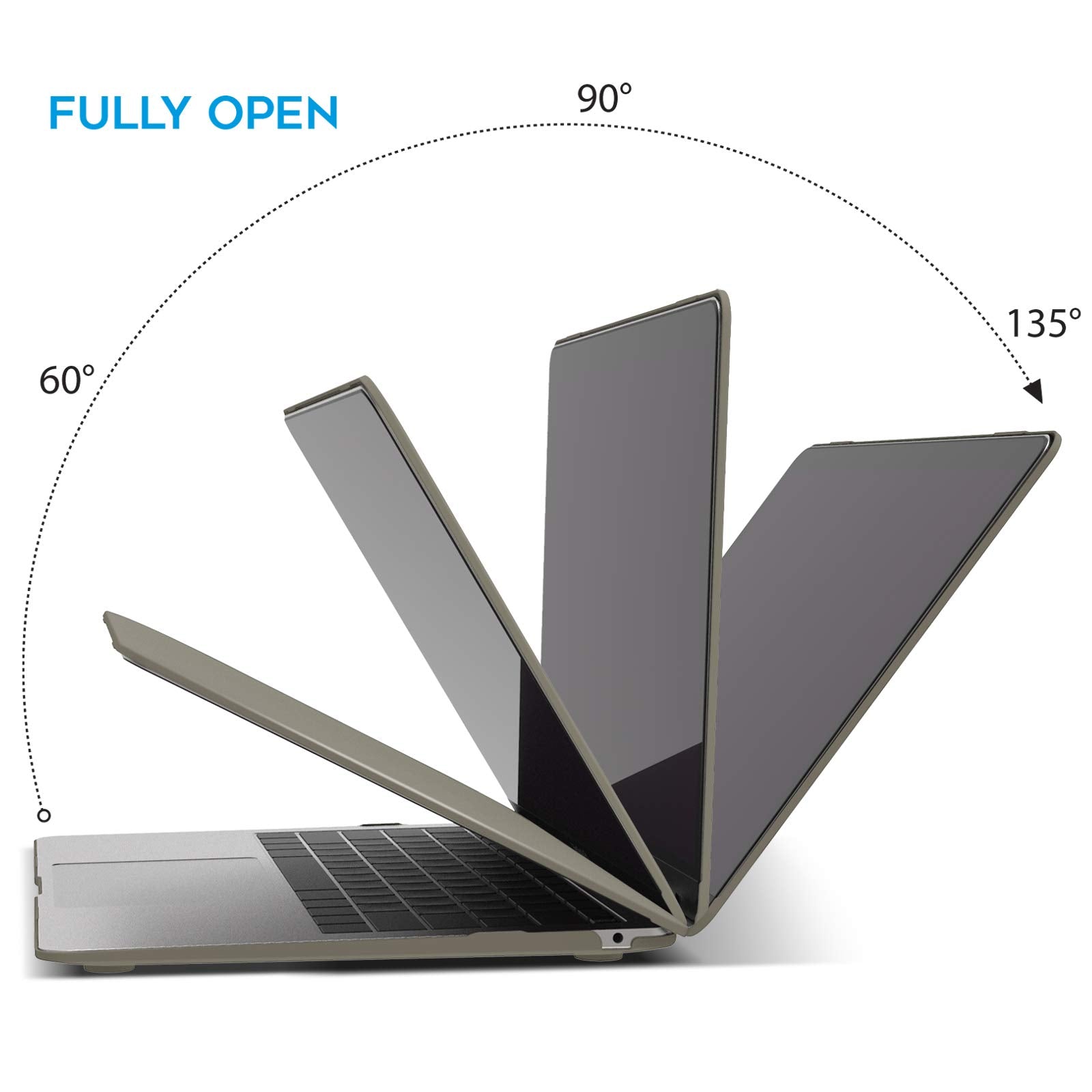Suitable for MacBook Air 13 Inch Case 2022 2021 2020 2019 2018, A1932, A2179, A2337 Shell Case Keyboard Cover Grey - SuperSaverAU - view 5