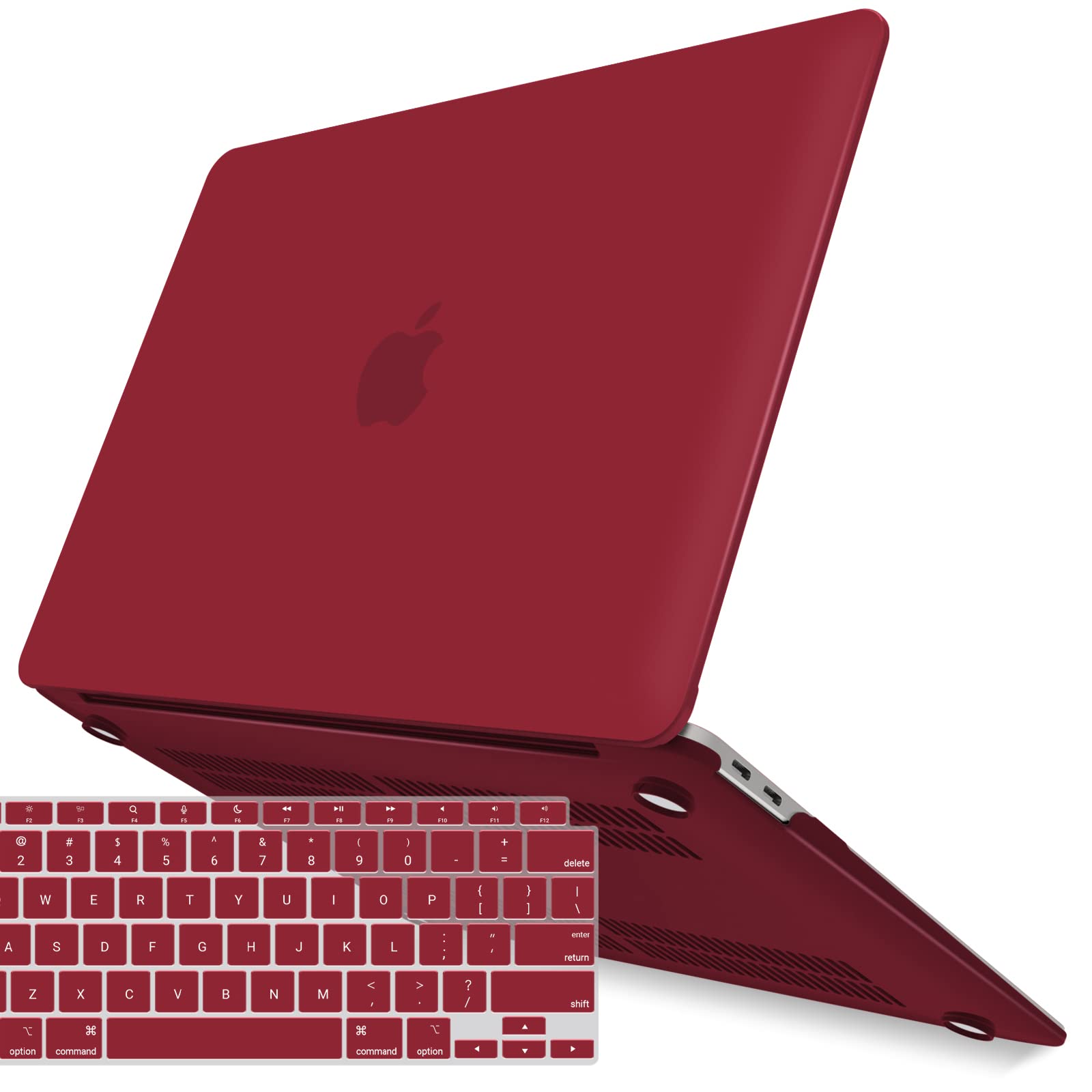 Premium Wine Red MacBook Air 13 Hard Shell Case with Keyboard Cover A1932 A2179 A2337