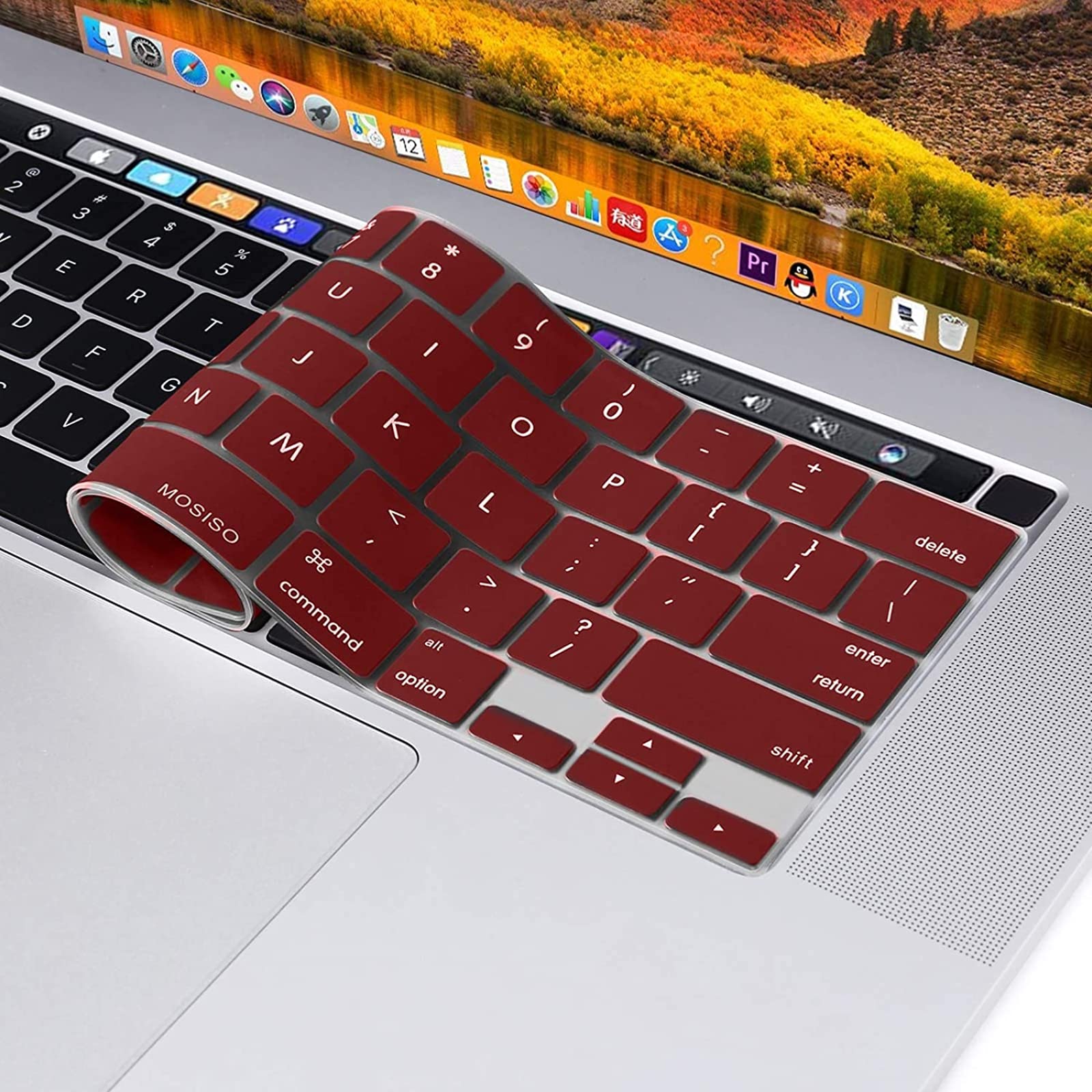 Premium Wine Red MacBook Pro Keyboard Cover Skin 13 and 16 Inch