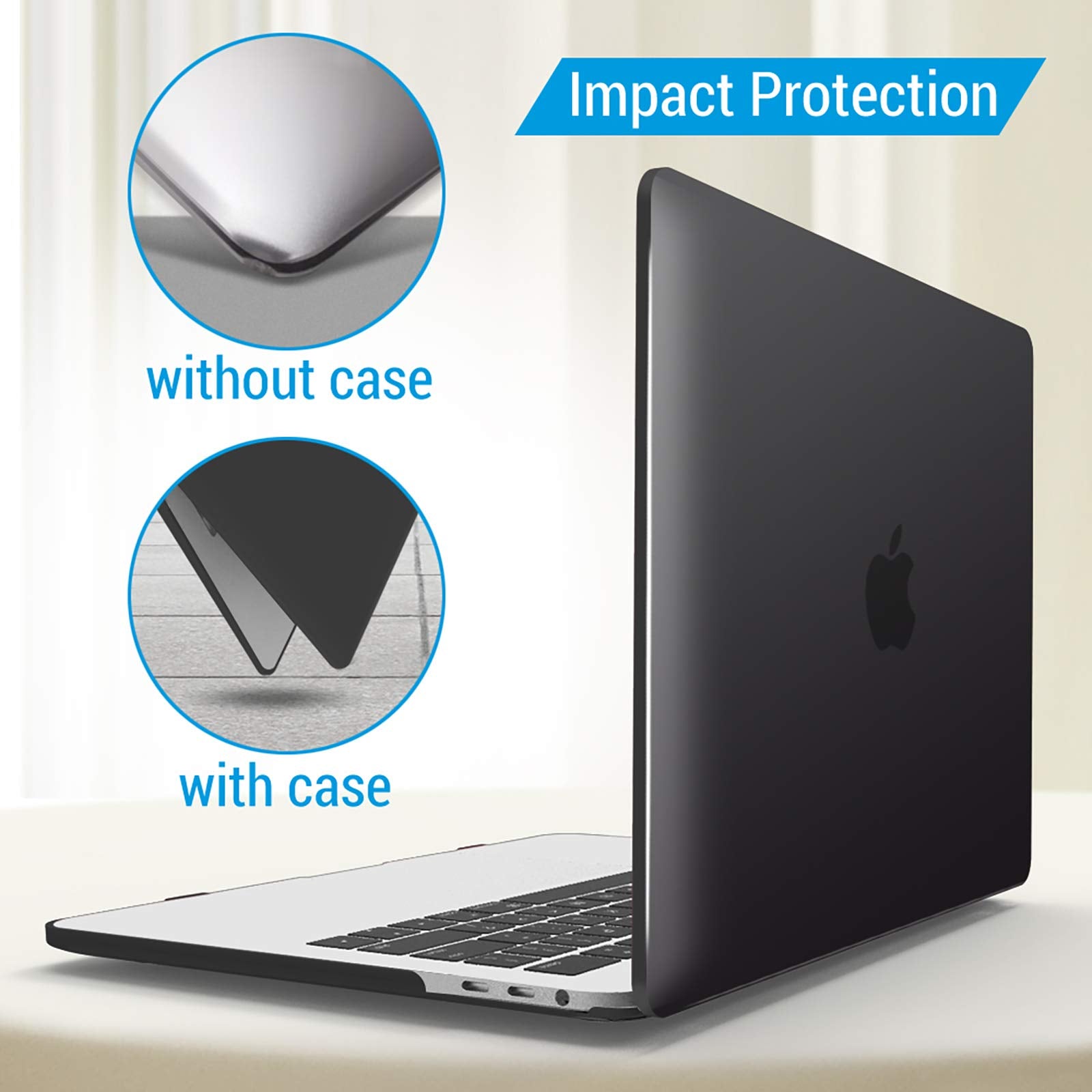 Premium Black MacBook Pro 13 Hard Shell Case with Keyboard Cover A2338 A2289 A2251 A2159