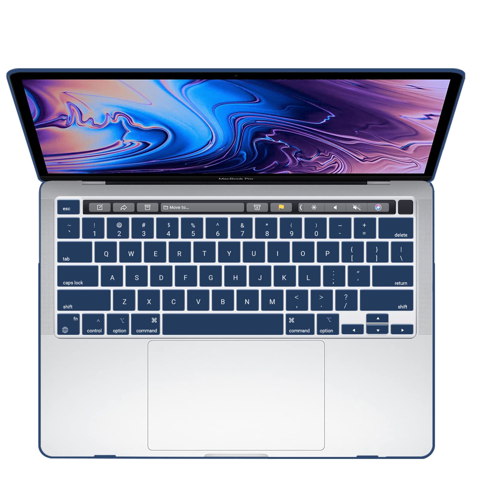 Navy Blue MacBook Pro 13 Inch Case 2016-2023 M1 M2 A2338 A2289 A2251 A2159 Hard Shell Case Keyboard Cover - SuperSaverAU - view 9
