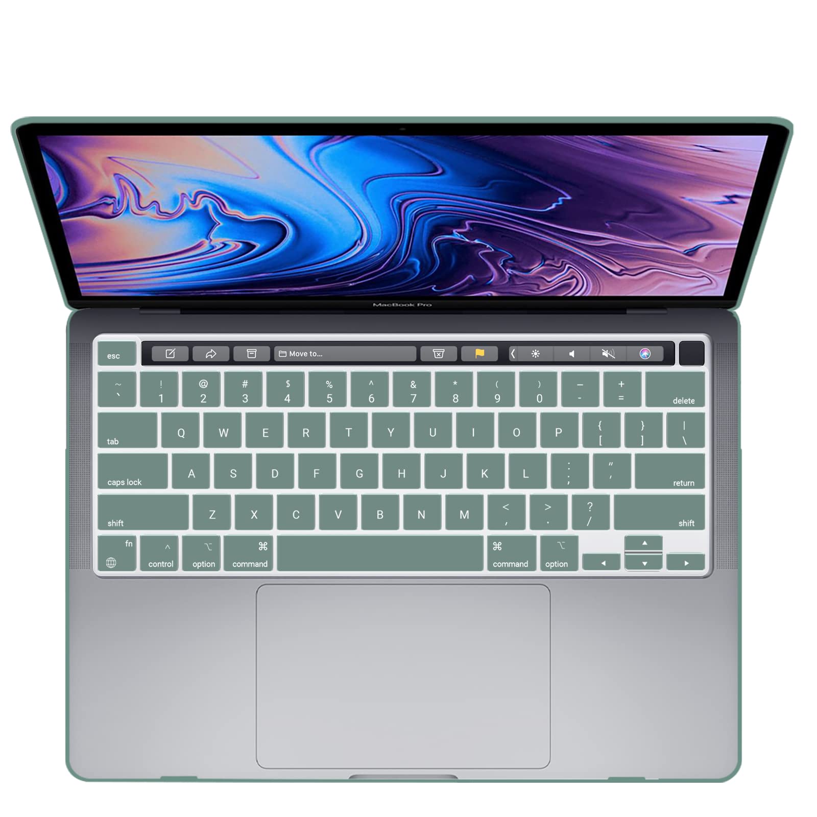 Suitable for Midnight Green MacBook Pro 13 Inch Case 2016-2023 M1 M2 A2338 A2289 A2251 A2159 Hard Shell Case Keyboard Cover - SuperSaverAU - view 6
