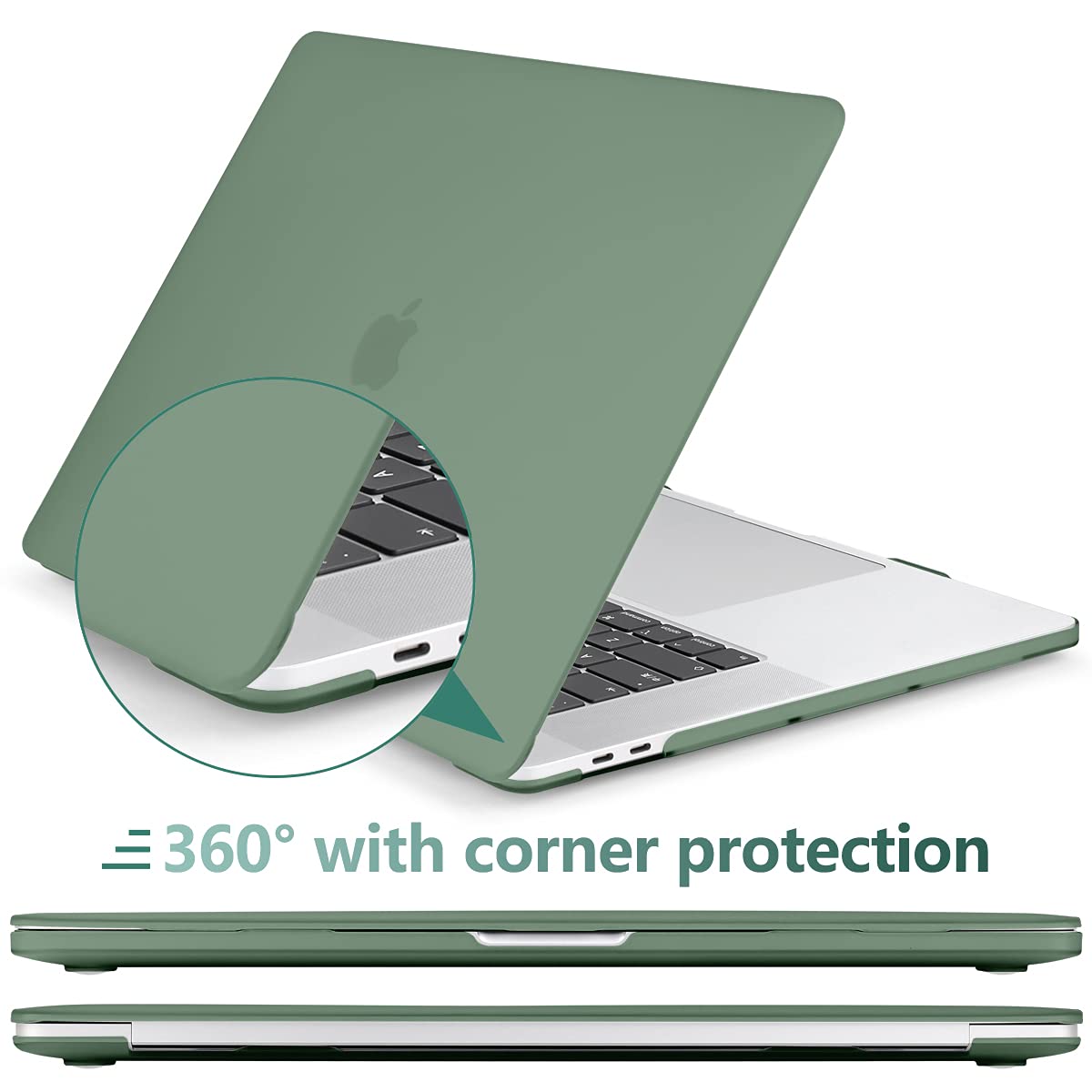 Suitable for Midnight Green MacBook Pro 13 Inch Case 2016-2023 M1 M2 A2338 A2289 A2251 A2159 Hard Shell Case Keyboard Cover - SuperSaverAU - view 7