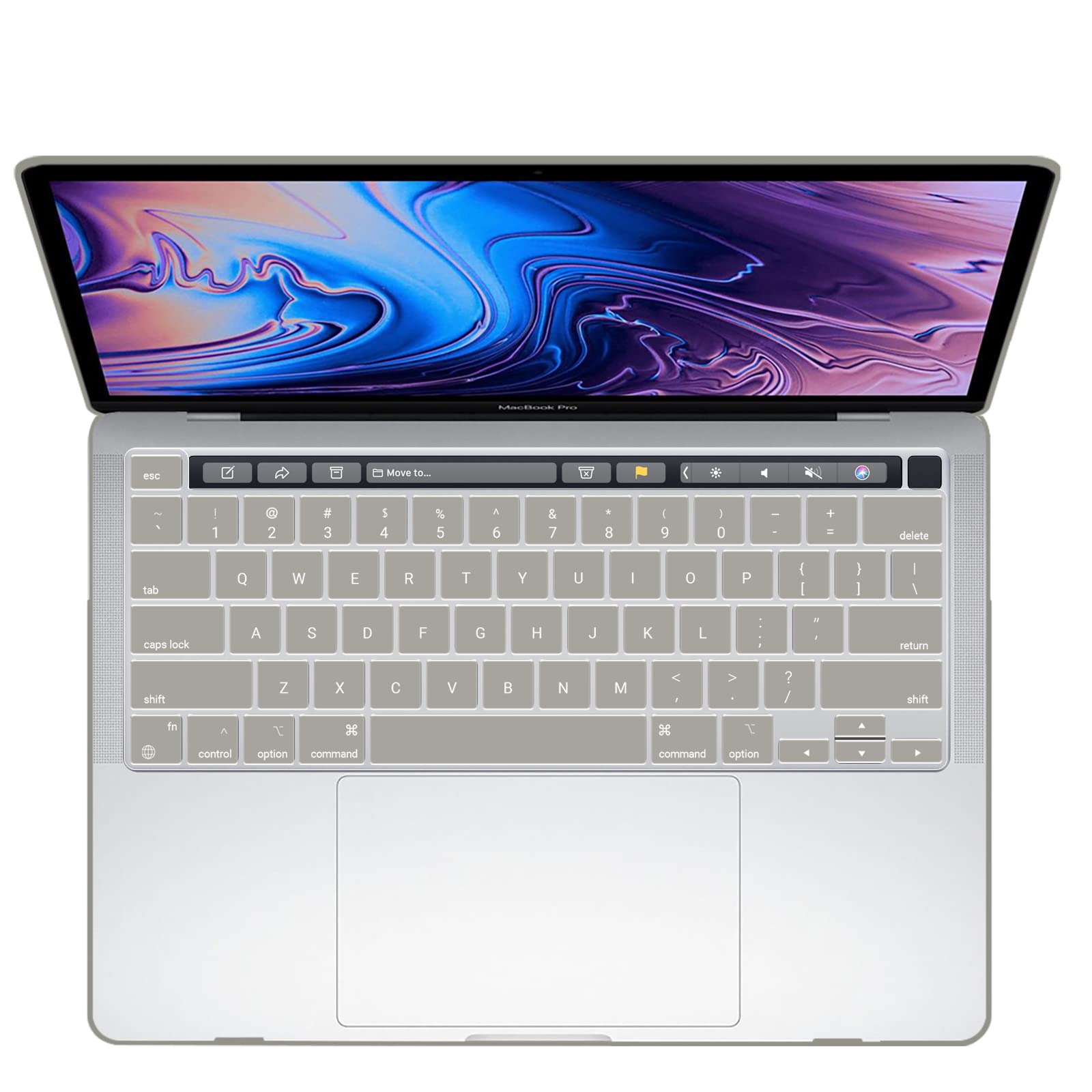 Premium Grey MacBook Pro 13 Hard Shell Case with Keyboard Cover A2338 A2289 A2251 A2159