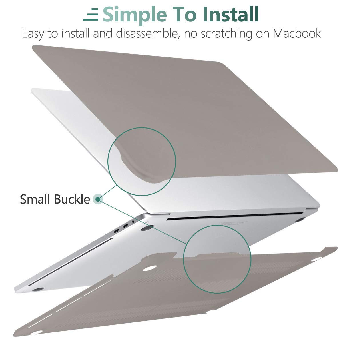 Premium Grey MacBook Pro 13 Hard Shell Case with Keyboard Cover A2338 A2289 A2251 A2159