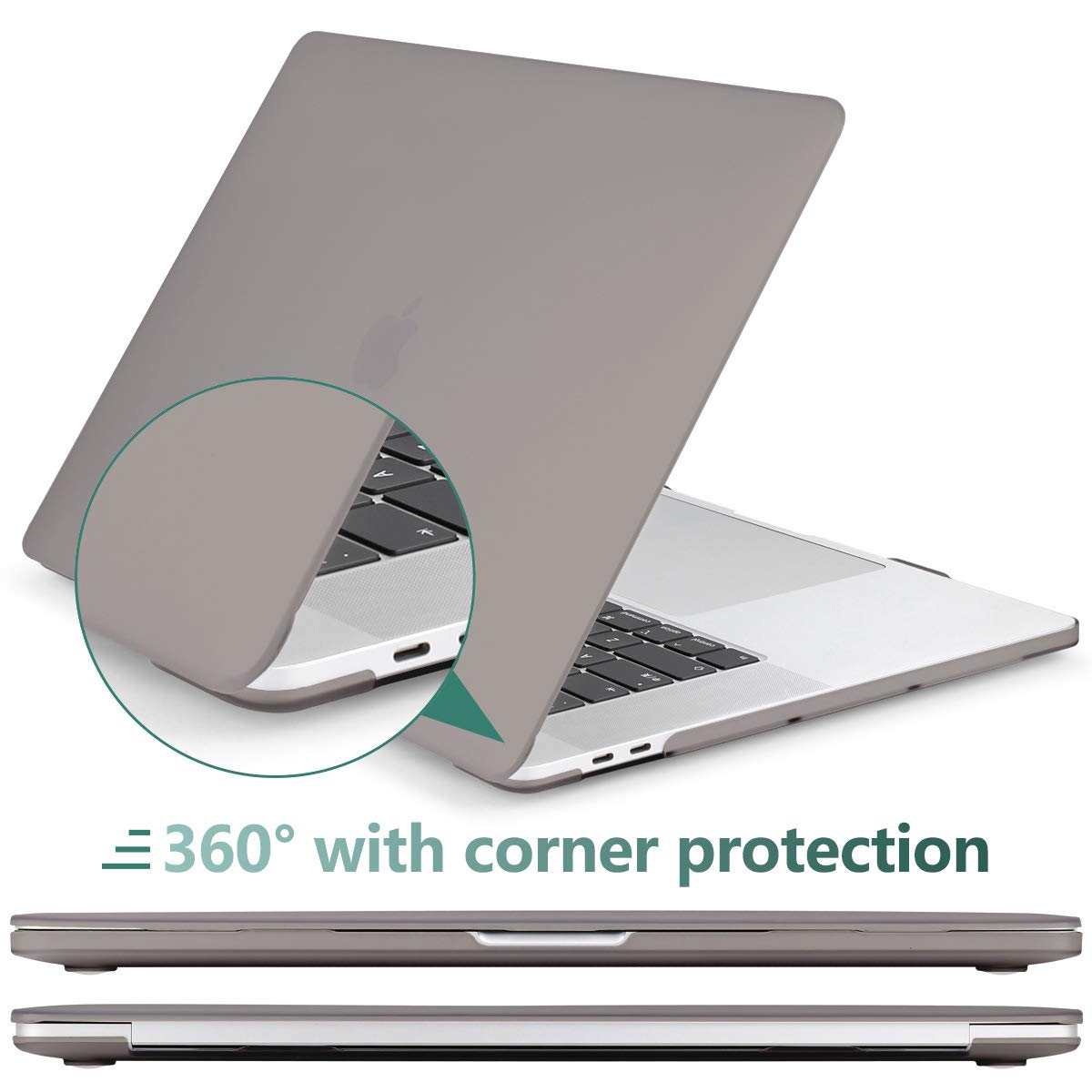 Premium Grey MacBook Pro 13 Hard Shell Case with Keyboard Cover A2338 A2289 A2251 A2159