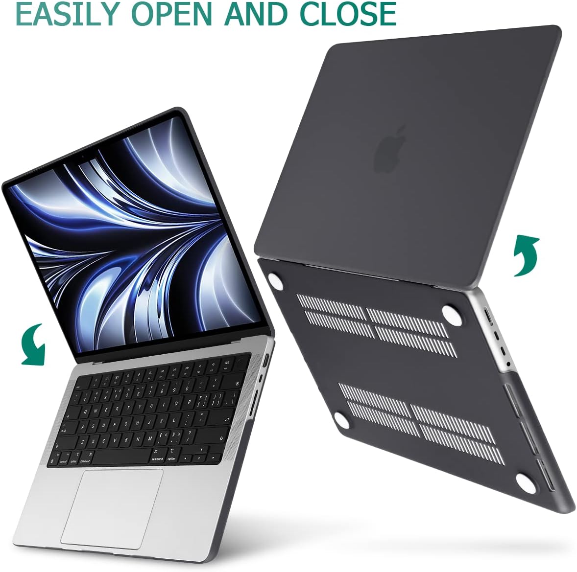 Suitable for MacBook Pro 14 Max Inch Case 2023 2022 2021 M2 A2779 M1 A2442 Hardshell Case Keyboard Cover Black - SuperSaverAU - view 4