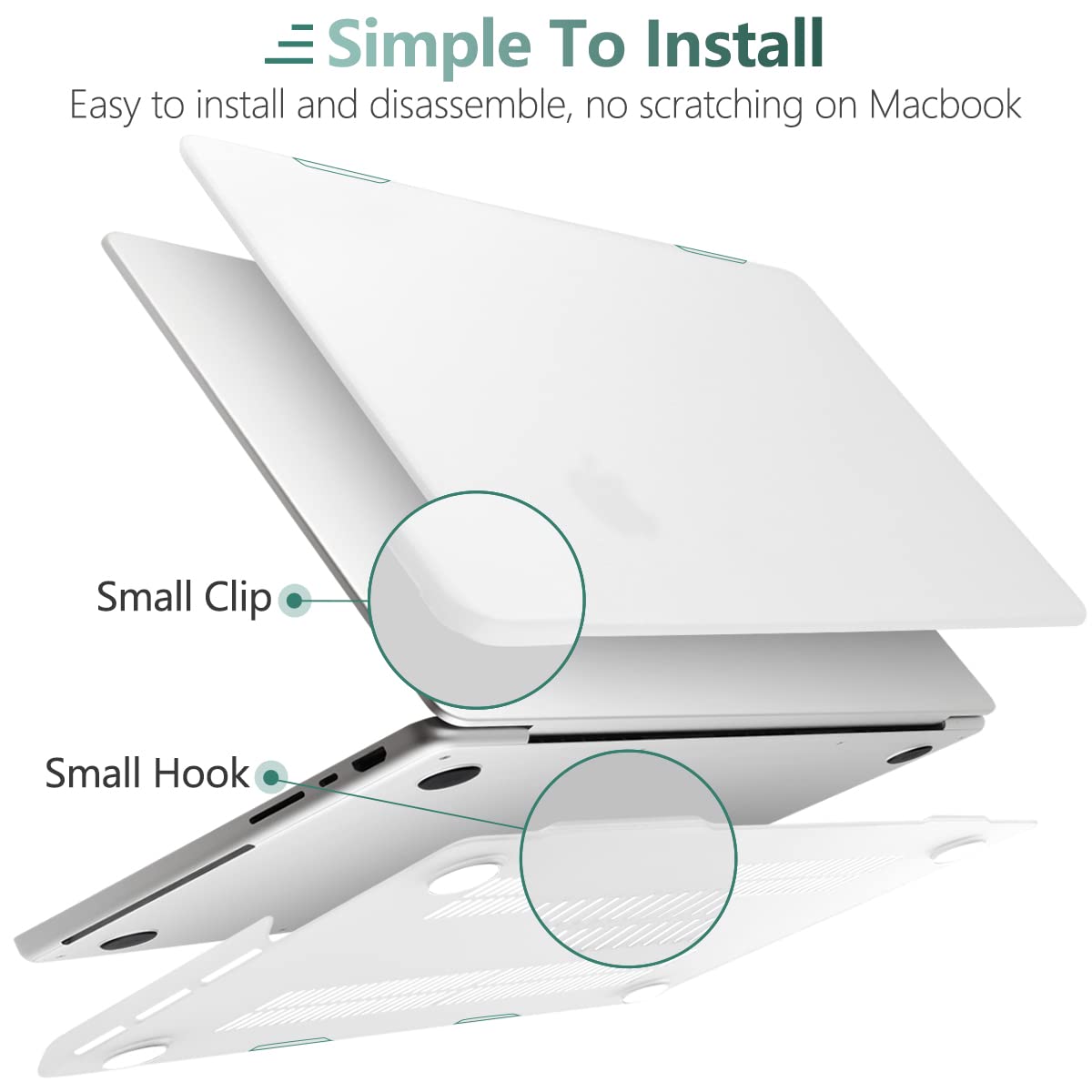 Premium White MacBook Pro 16 Hard Shell Case with Keyboard Cover A2780 A2485