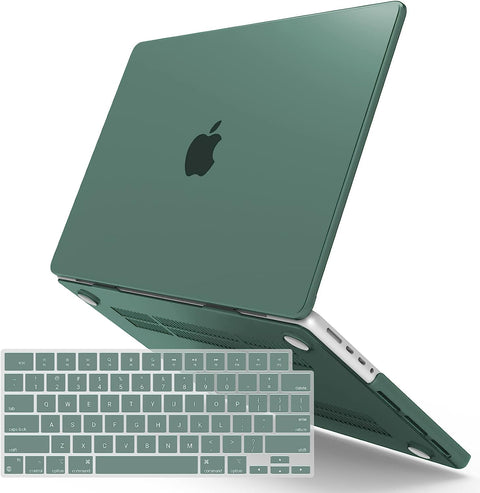 Premium Midnight Green MacBook Pro 16 Hard Shell Case with Keyboard Cover A2780 A2485