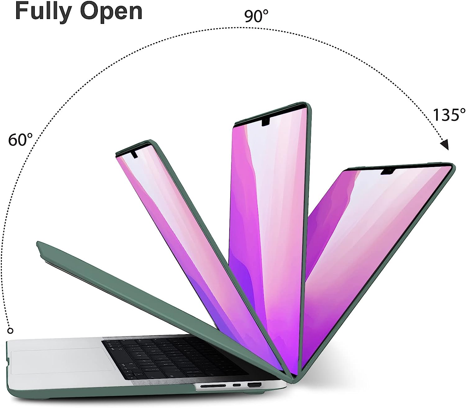 Premium Midnight Green MacBook Pro 16 Hard Shell Case with Keyboard Cover A2780 A2485