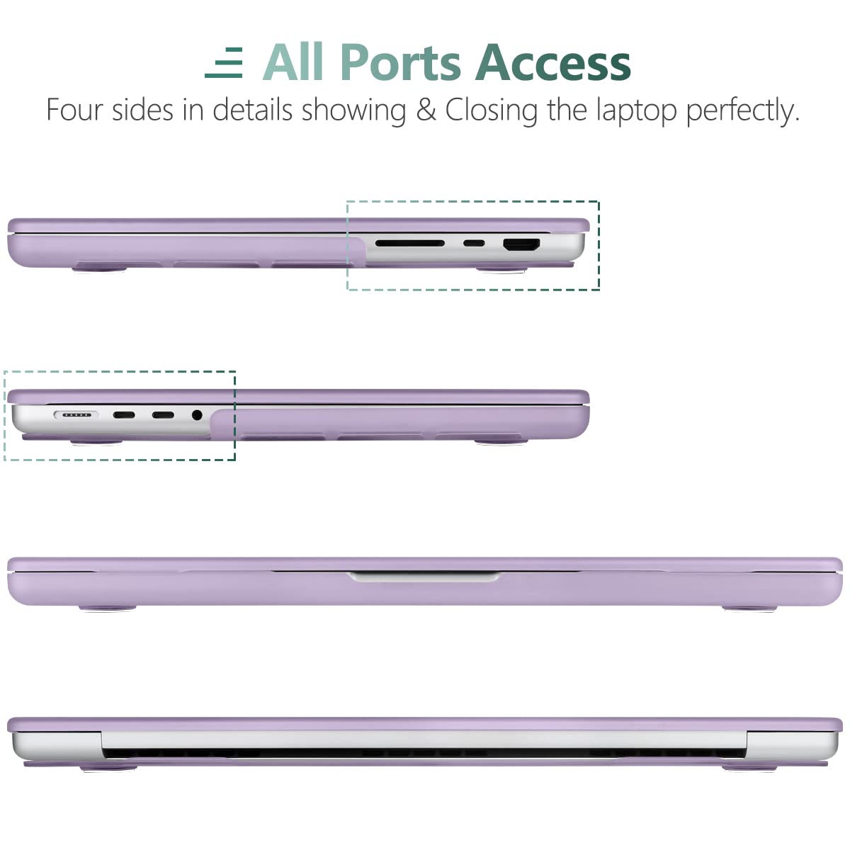Premium Purple MacBook Pro 16 Hard Shell Case with Keyboard Cover A2780 A2485