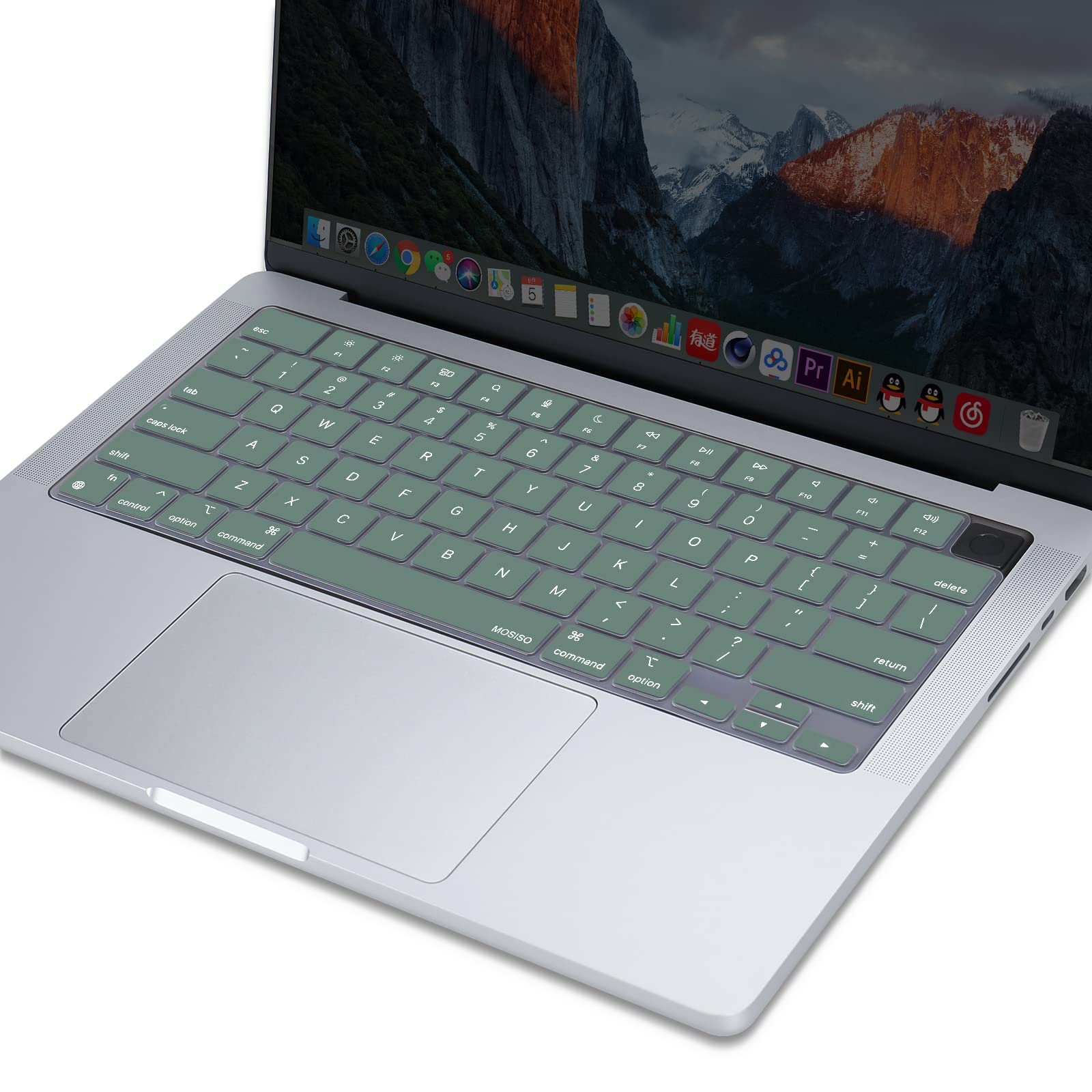 Keyboard Cover Skin For MacBook Air Pro 13 13.6 14 15.3 16 A2442 A2779 A2485 A2780 A2681 A2941 M1 M2 2021 to 2023 Dgreen - SuperSaverAU - view 4